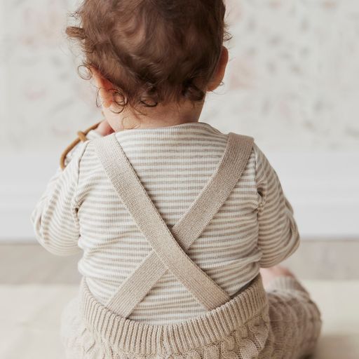 Finn Suspender Knitted Pant - Sand Marle | Jamie Kay