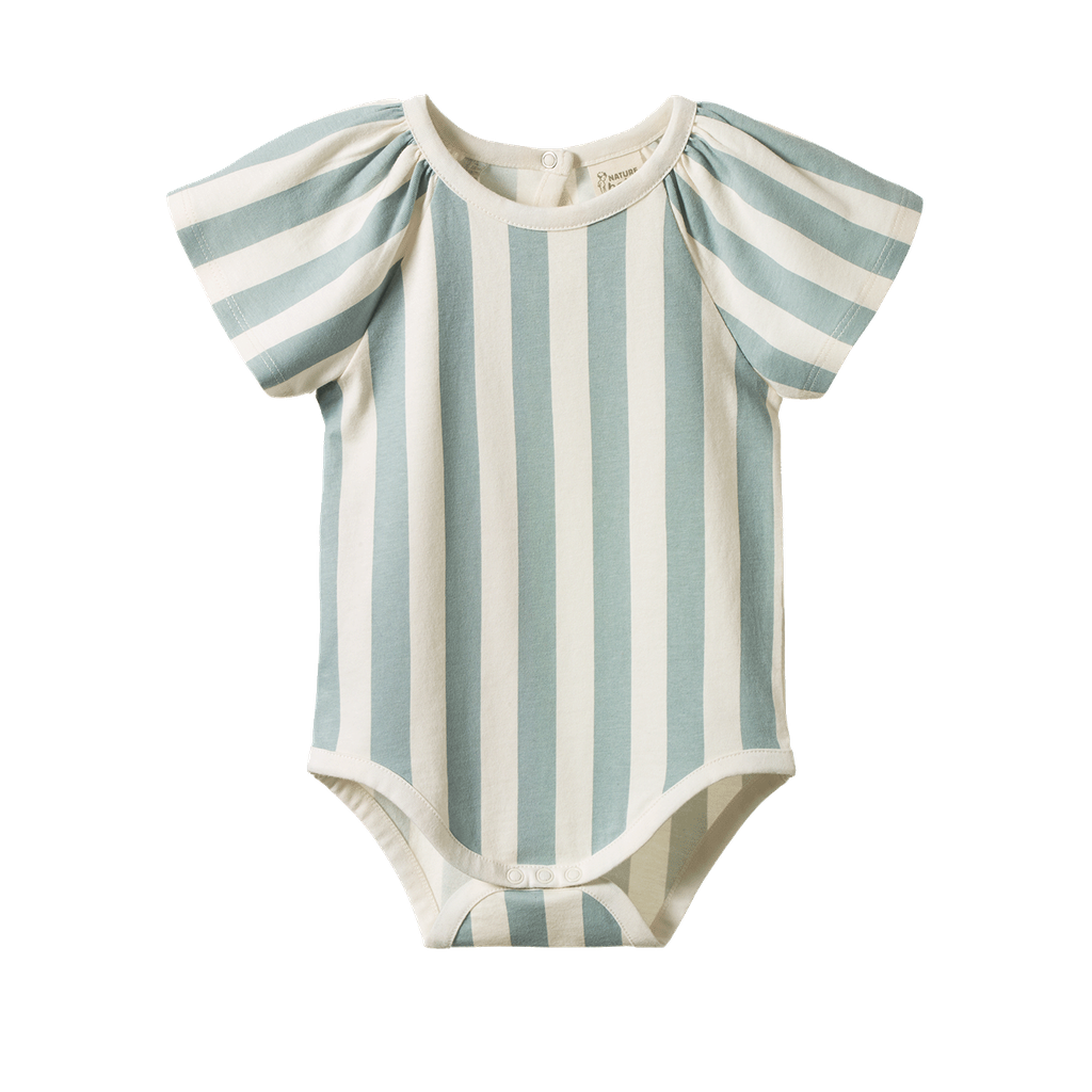 FAYE BODYSUIT. Star Dew Stripe | Nature Baby