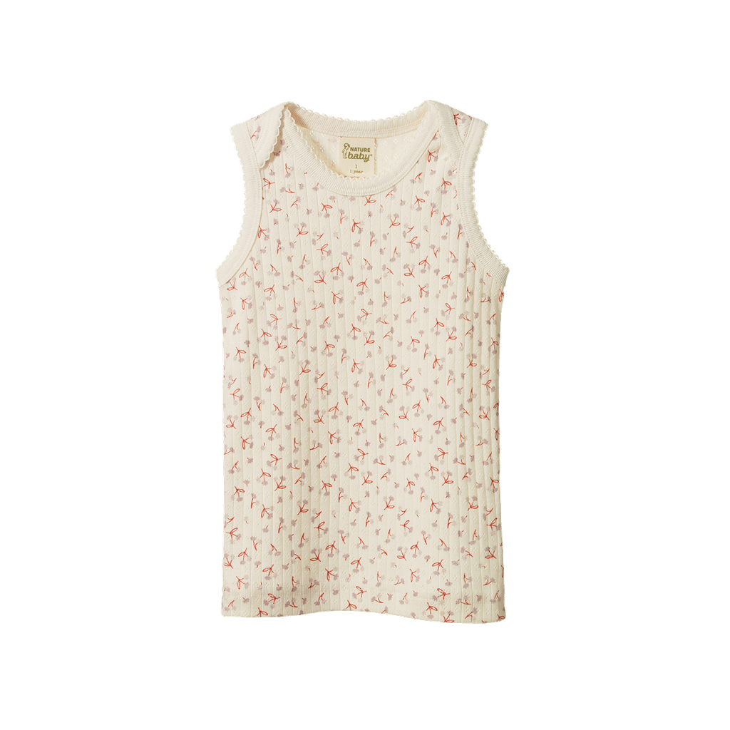 SINGLET POINTELLE - Dandelion Print | Nature Baby
