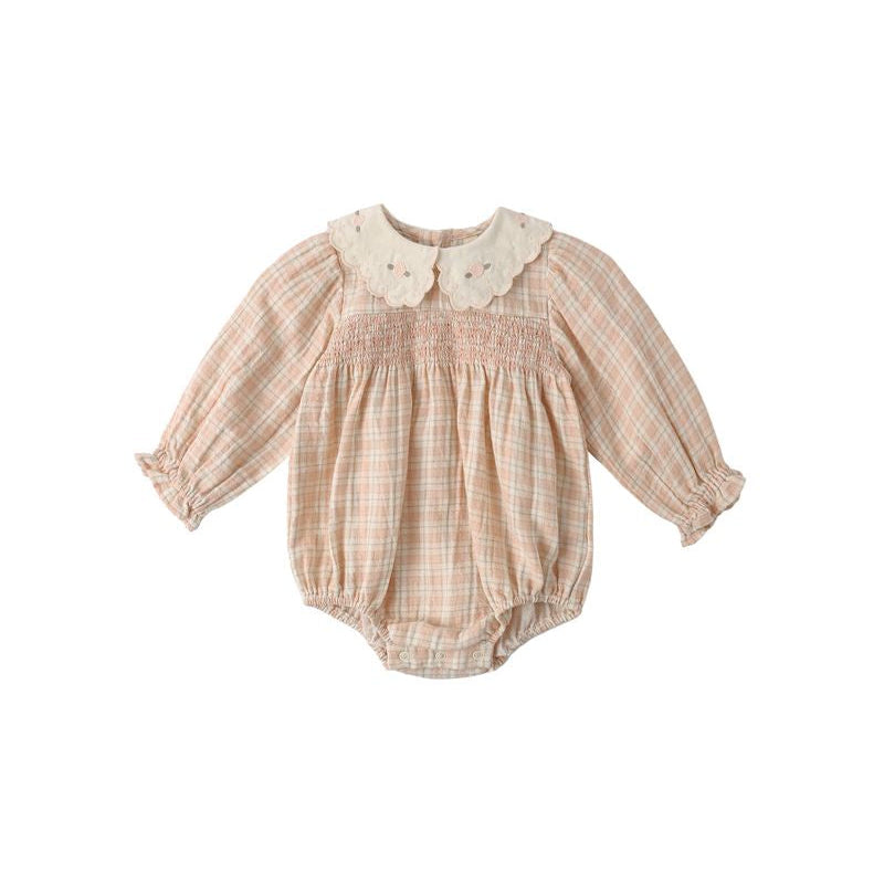 Callie Romper - Pink Plaid - Pink | Quincy Mae