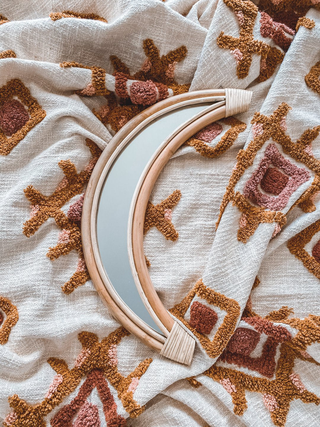 Luna Rattan Moon Mirror