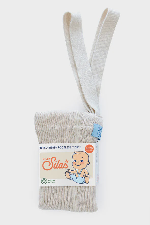 Footless Cotton Tights - Cream Blend | Silly Silas