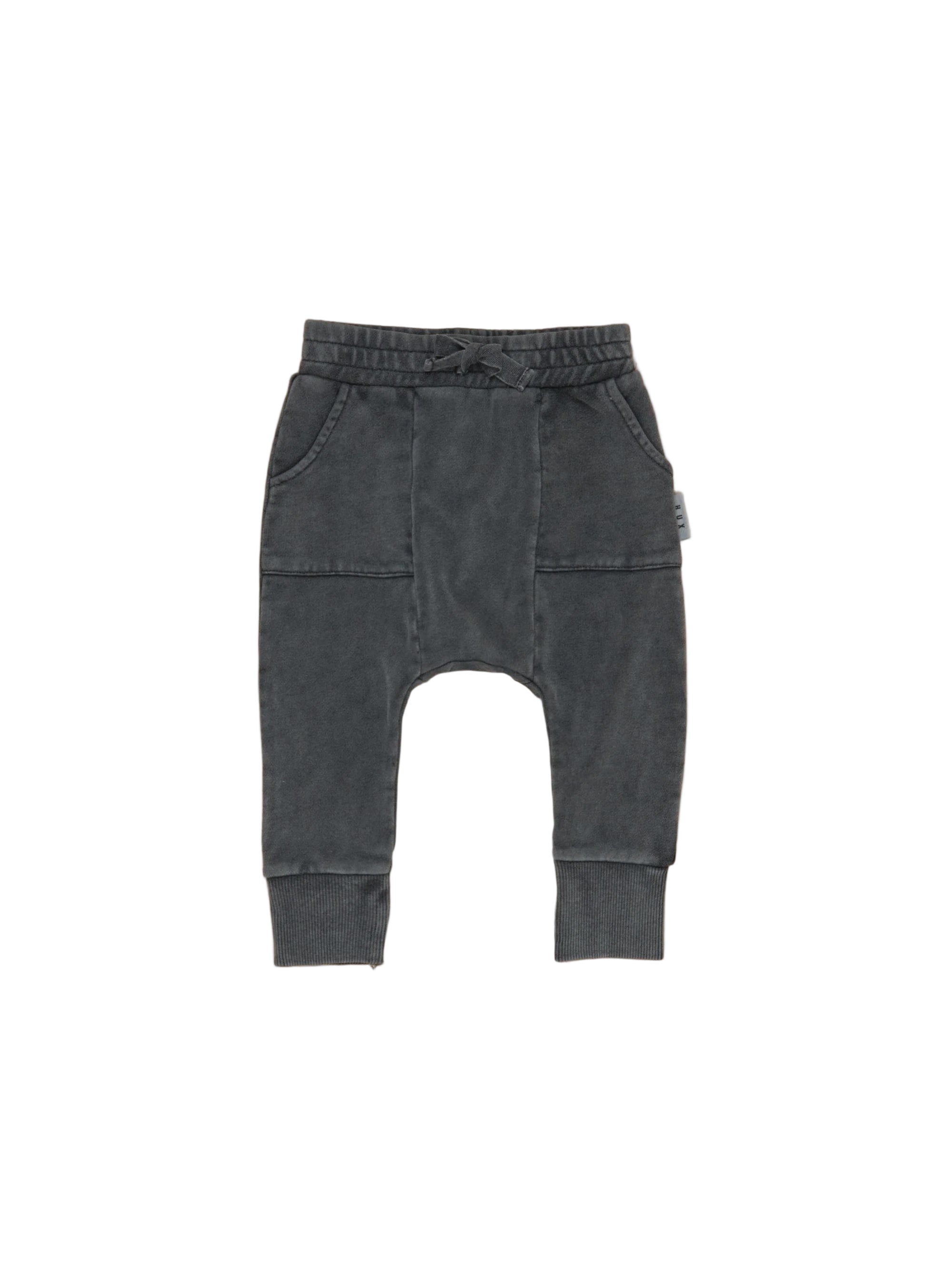 VINTAGE BLACK POCKET DROP CROTCH PANT | Huxbaby