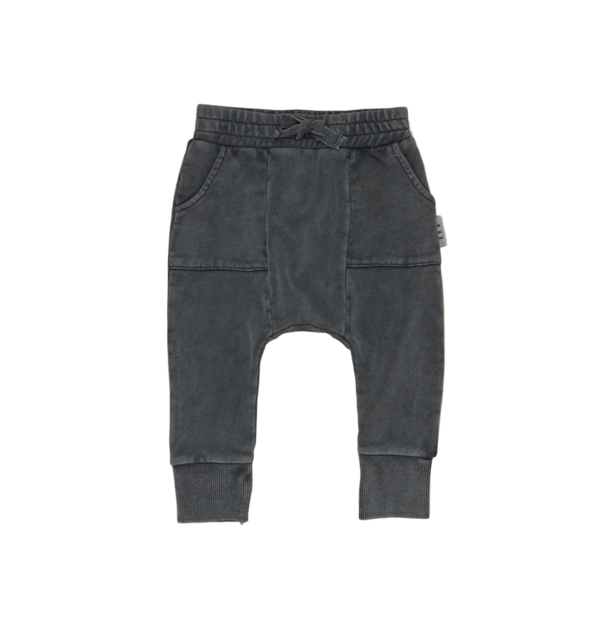VINTAGE BLACK POCKET DROP CROTCH PANT | Huxbaby