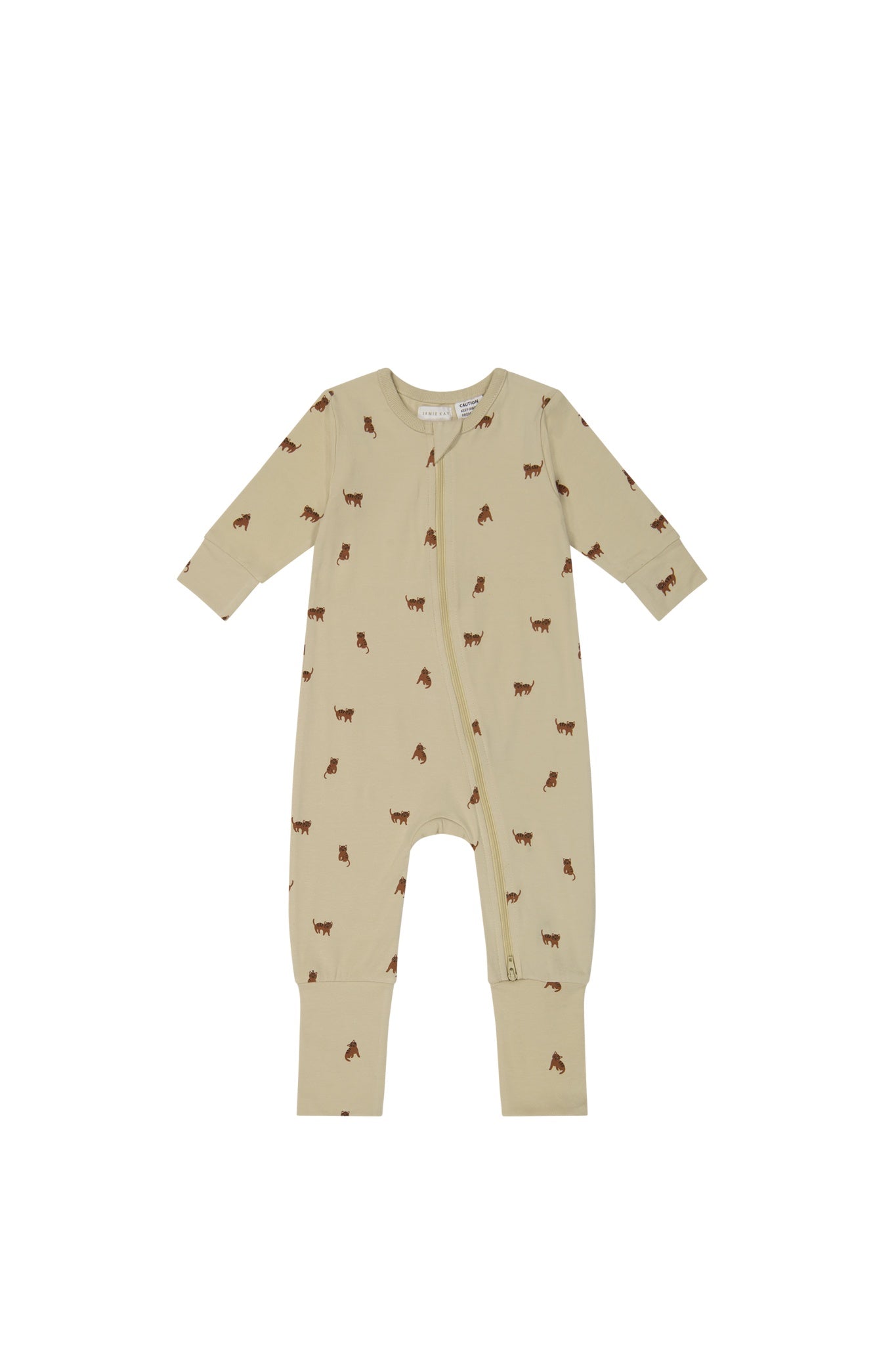 Organic Cotton Reese Zip Onepiece - Tommy Tigers | Jamie Kay