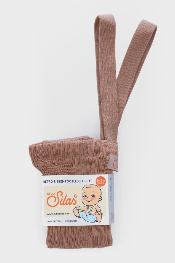 Footless Cotton Tights - Light Brown | Silly Silas