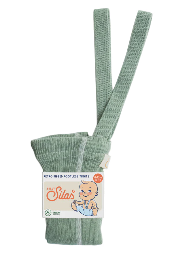 Footless Cotton Tights - MATCHA OAT | Silly Silas
