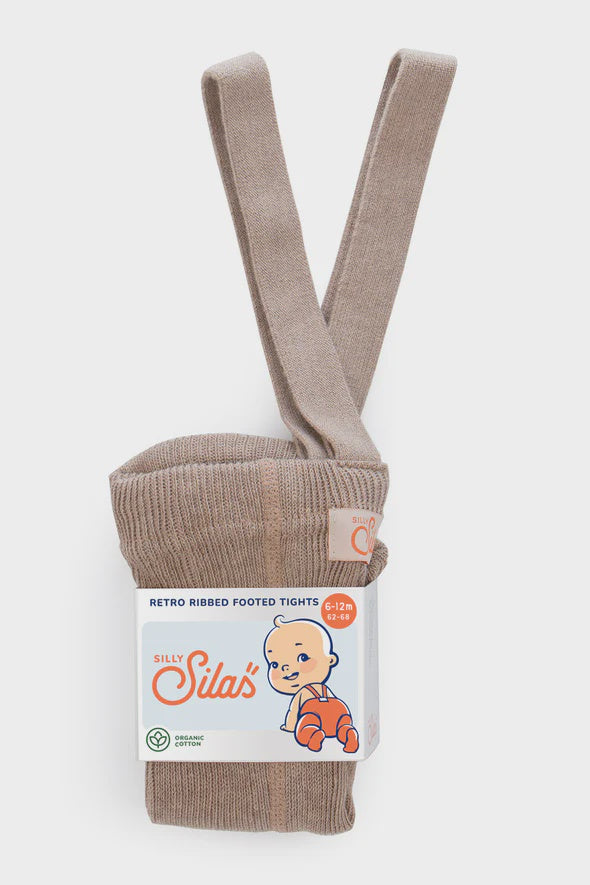Footed Cotton Tights - PEANUT BLEND | Silly Silas