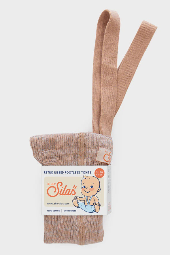 Footless Cotton Tights - Silvery Brown  | Silly Silas