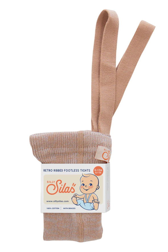 Footless Cotton Tights - Silvery Brown | Silly Silas
