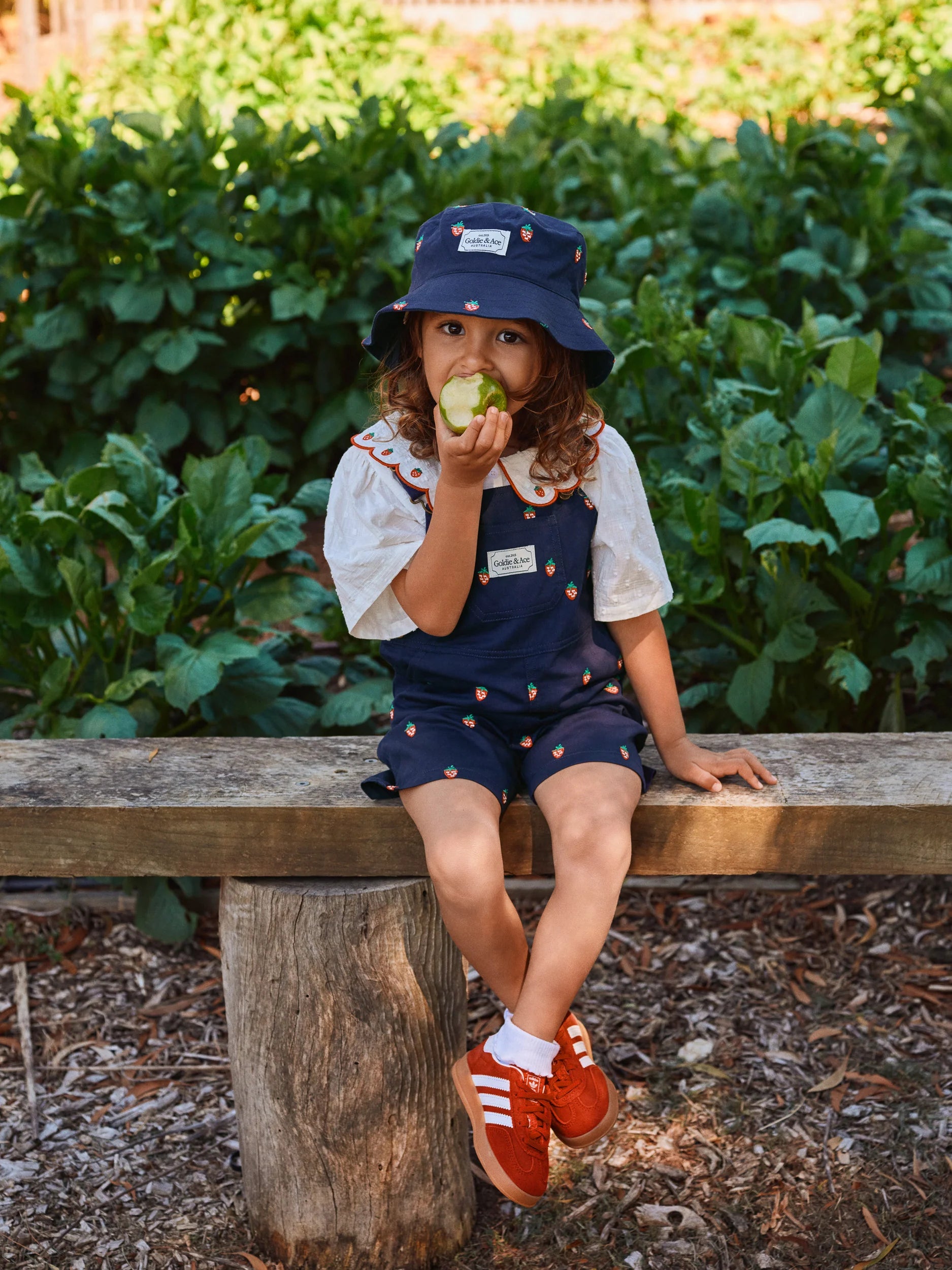 Mini Strawberry Embroidered Bucket Hat | Goldie + Ace