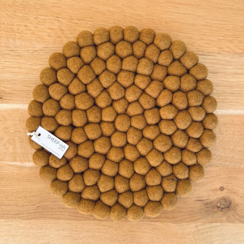 Felt Ball Pot Stand - Ochre | SHEEP-ish