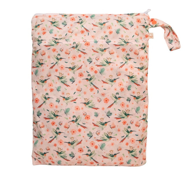 Double Pocket Wet Bag - Pink Hummingbird | Nestling
