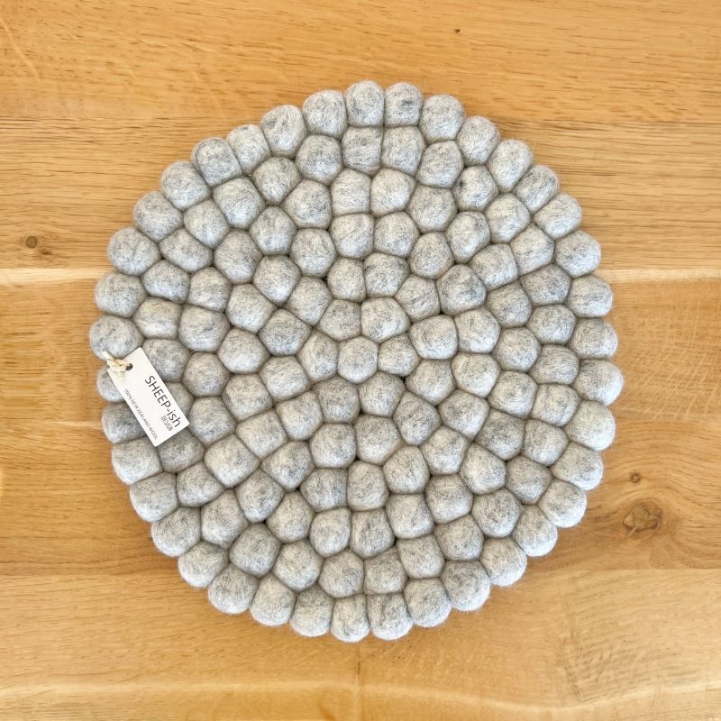 Felt Ball Pot Stand - Grey Marle | SHEEP-ish