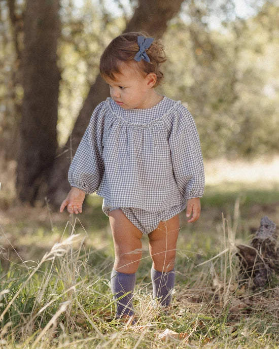 Mia Top + Bloomer Set Midnight Gingham - Midnight | Quincy Mae