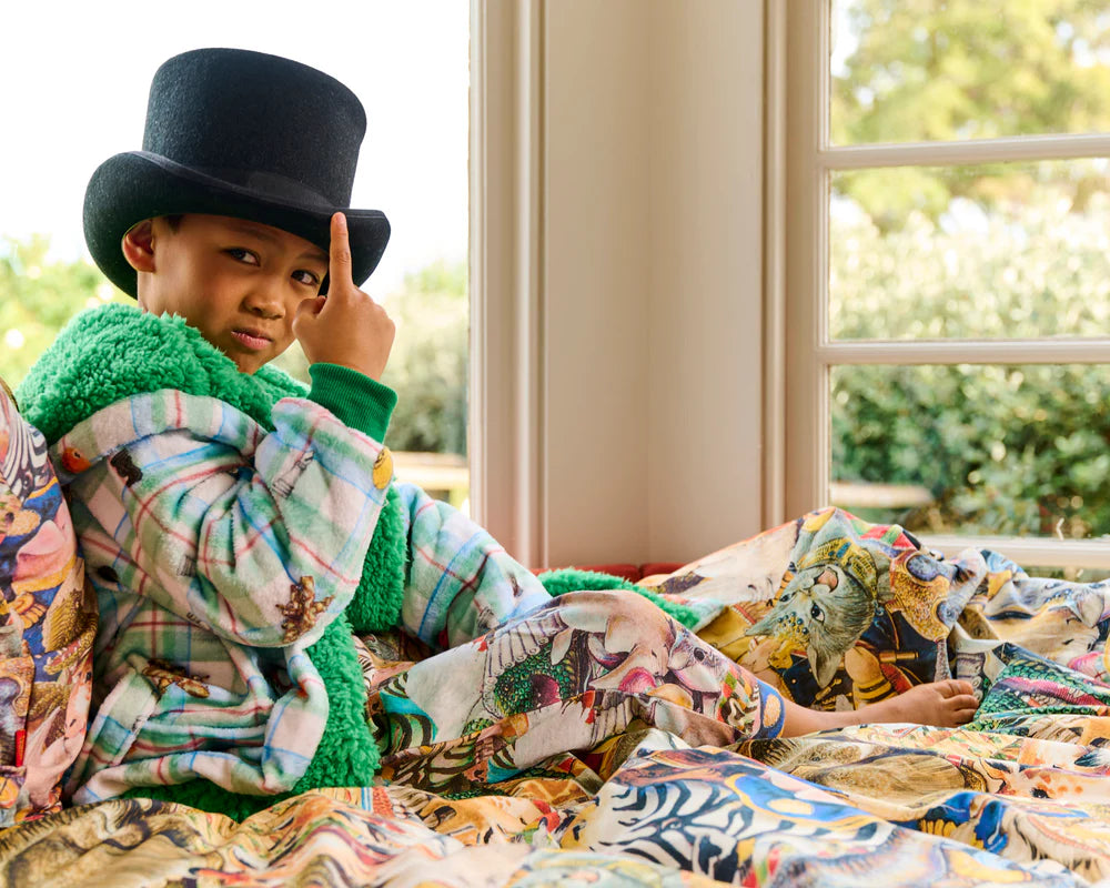 Kip&Co x Eleventh Hour Snookered Tartan Kuddle Kids Robe   | Kip & Co
