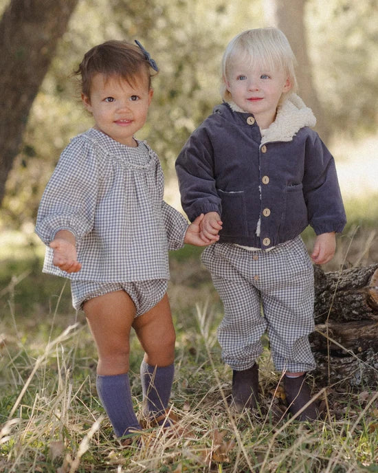 Mia Top + Bloomer Set Midnight Gingham - Midnight | Quincy Mae