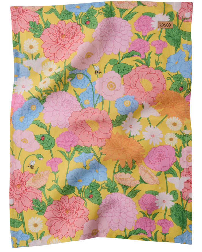 Follow The Sun Yellow Tea Towel | Kip & Co