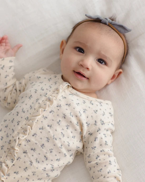 Ruffle Jumpsuit Blue Ditsy - Natural | Quincy Mae