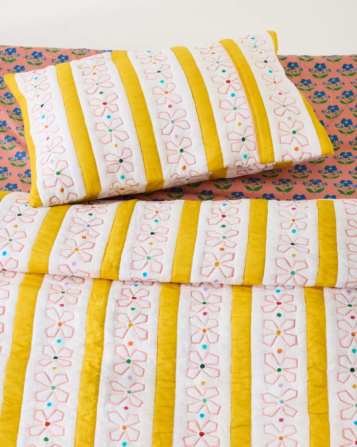 Daisy Chain Organic Cotton Quilted Pillowcases (2pc) | Kip & Co x Anna Spiro