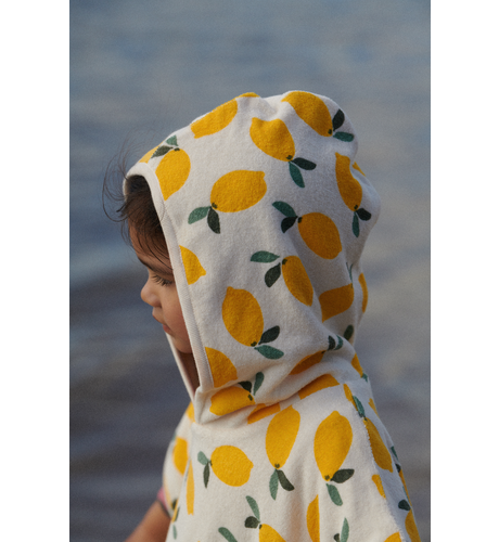 Poncho Towel | Lemon Print Terry | Nature Baby