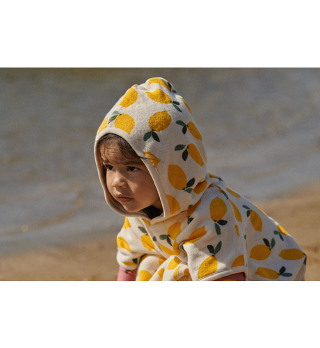 Poncho Towel | Lemon Print Terry | Nature Baby