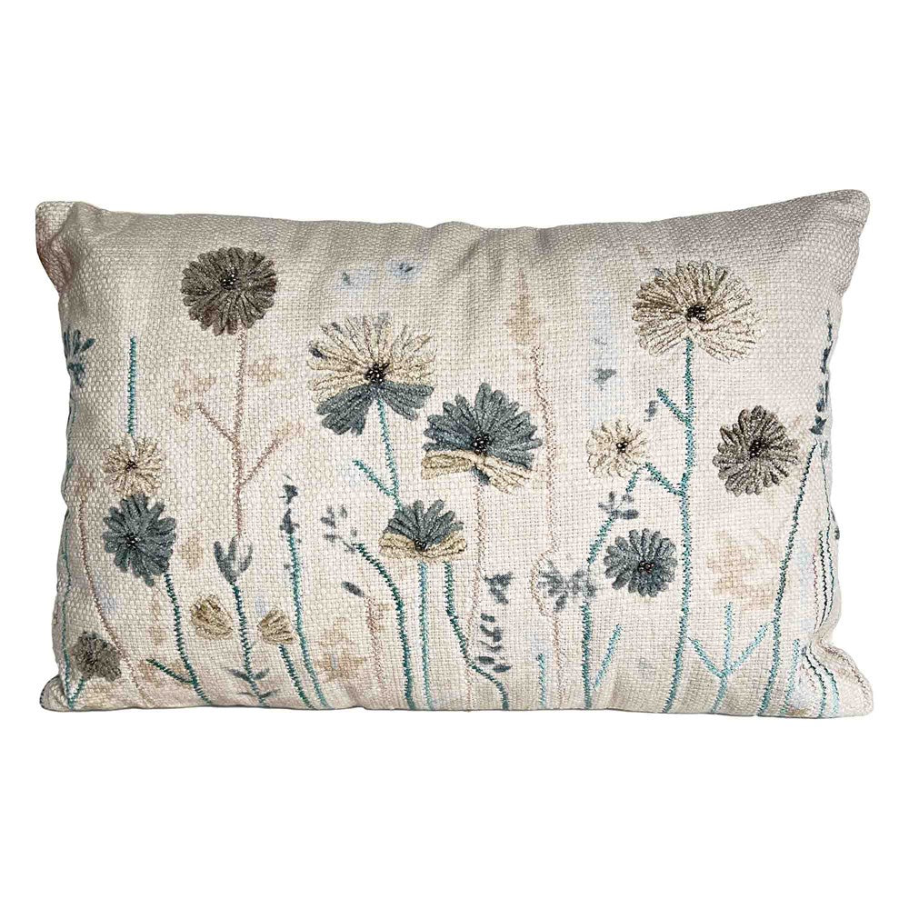 Wildflowers Embroidered Cushion 35x50cm | Linens & More