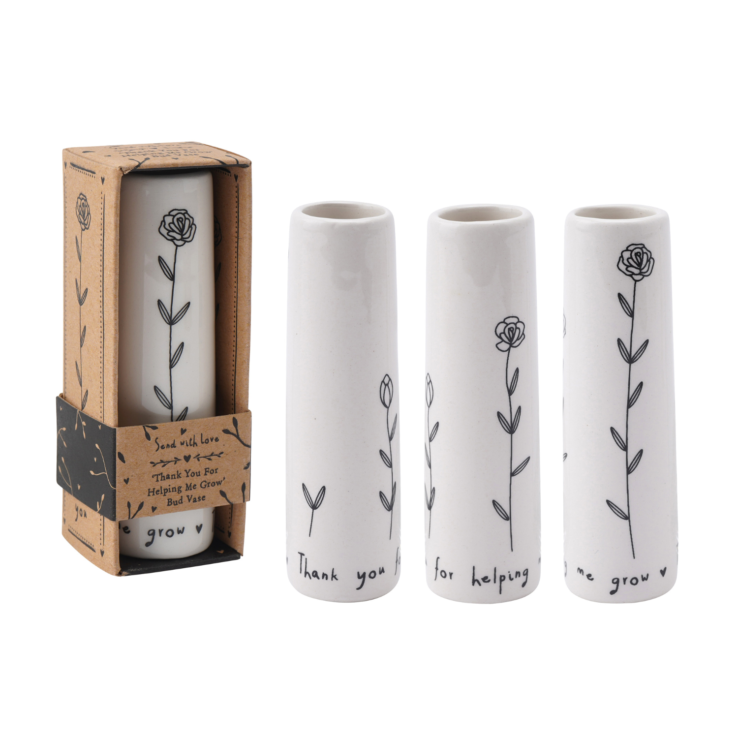 Mini Bud Vase - Thank You For Helping Me Grow | Send With Love