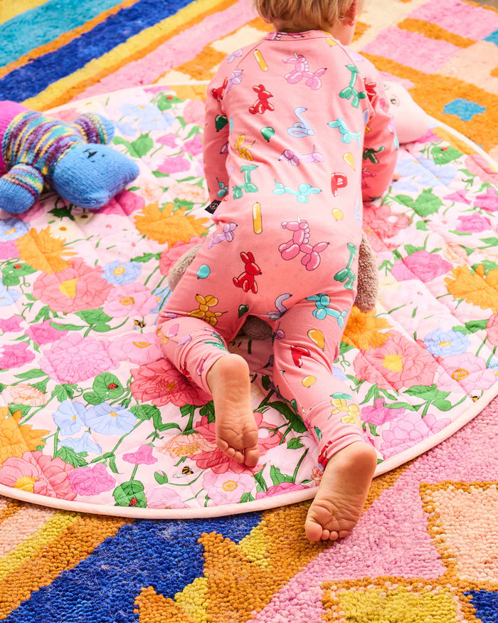 Follow The Sun Yellow Quilted Baby Play Mat - One Size | Kip & Co