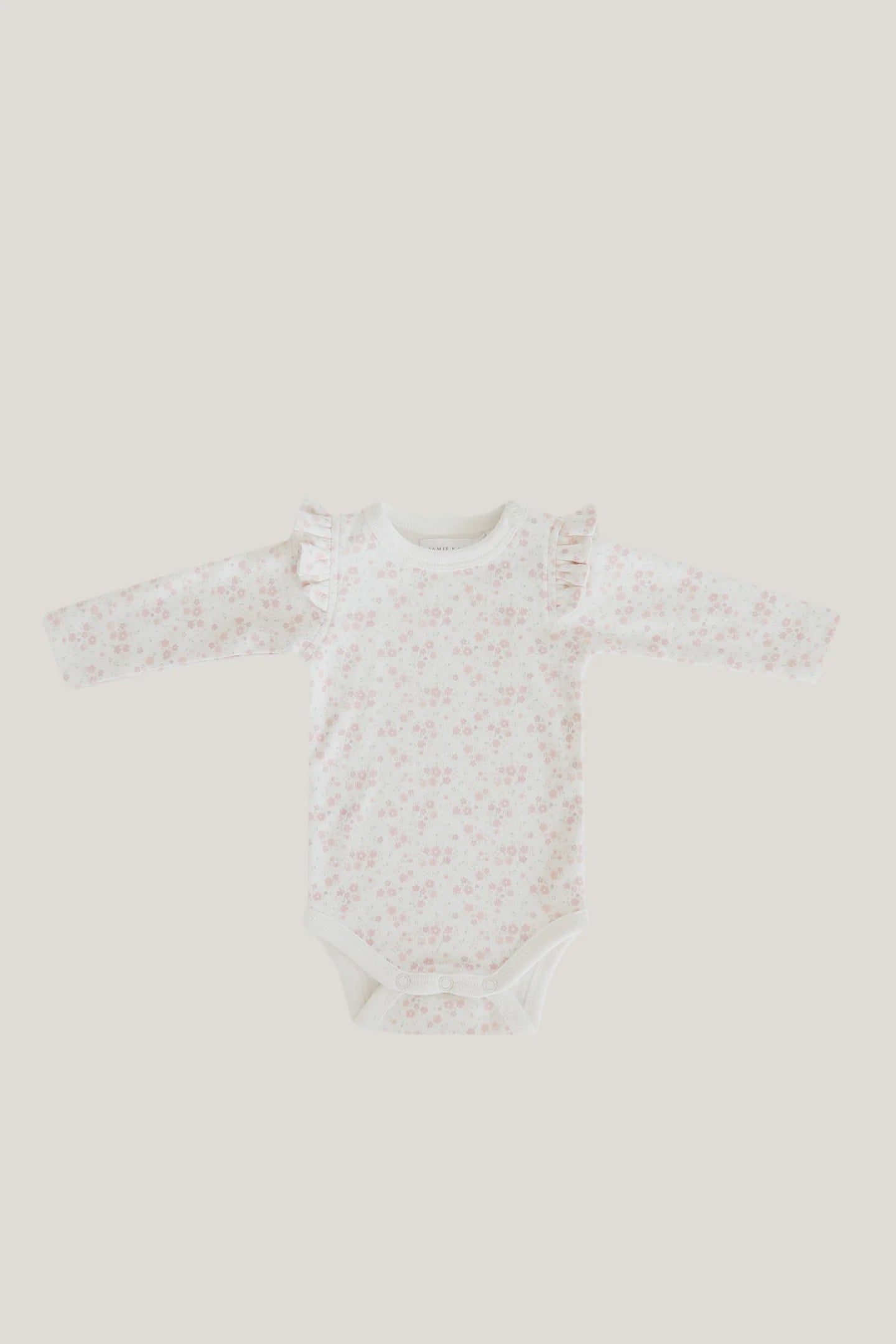 Organic Cotton Frill Bodysuit - Primrose Floral | Jamie Kay