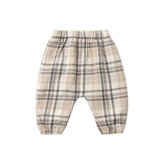 Woven Pant Fall Plaid - Latte | Quincy Mae