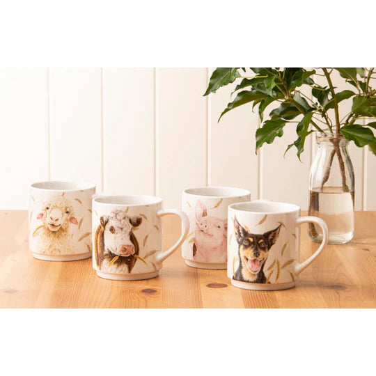 Farmyard Faces 2 Stackable 4pk Mug | Ashdene