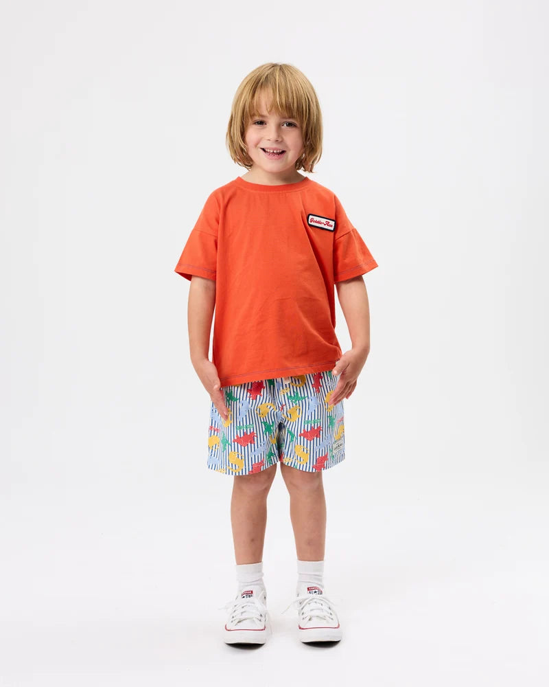 Contrast Stitch Logo T-Shirt - Rust | Goldie + Ace