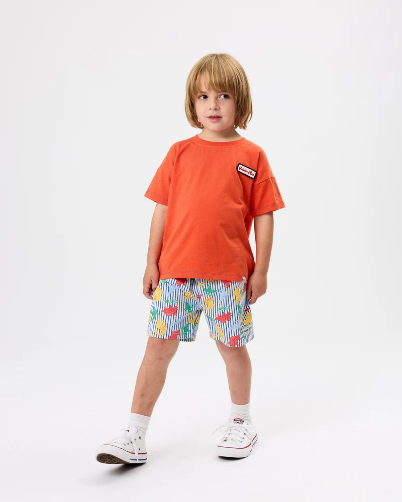 Contrast Stitch Logo T-Shirt - Rust | Goldie + Ace