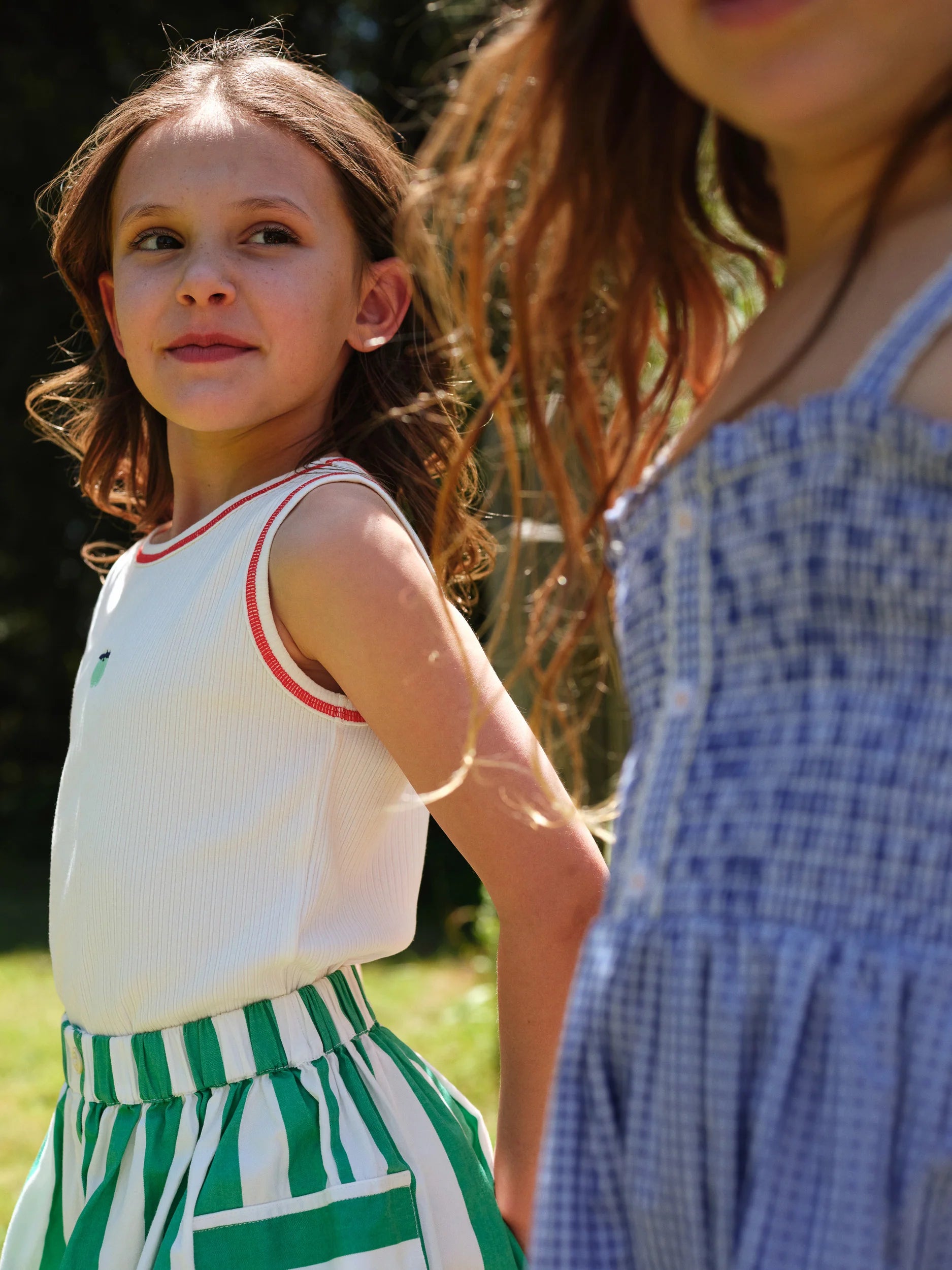 Shirred Gingham Apple Dress | Goldie + Ace