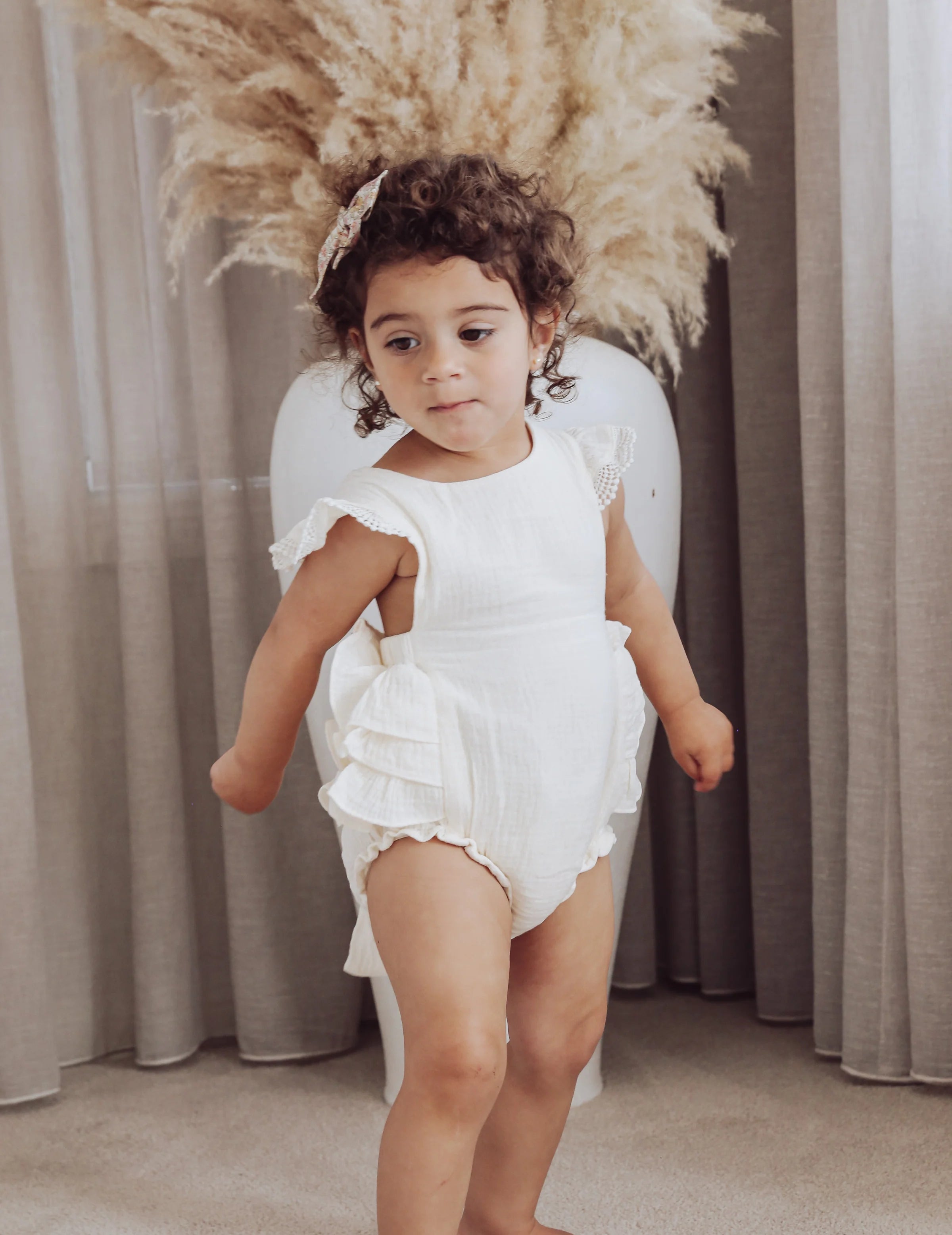 Luiliana Muslin Playsuit - Cream | Karibou