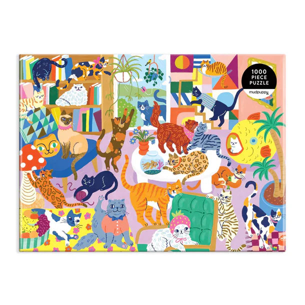 Cozy Cat Club 1000 Piece Family Puzzle | Mudpuppy