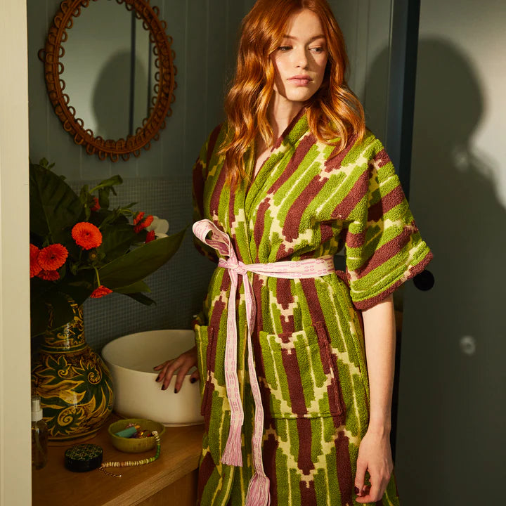 Nisha Terry Kimono - Palm | Sage x Clare