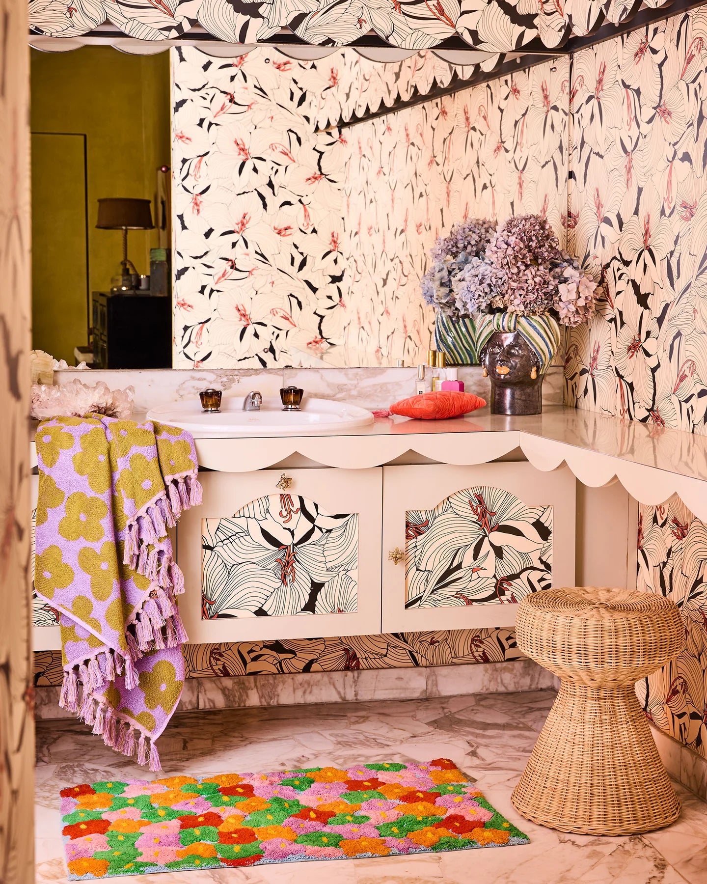 Big Flower Terry Bath Towel | Kip & Co