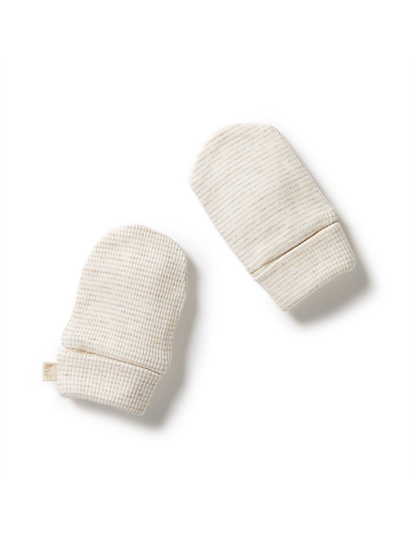 Organic Stripe Rib Mittens - Oatmeal | Wilson + Frenchy