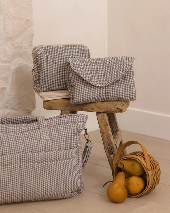 Toiletry Bag - Midnight Gingham | Quincy Mae