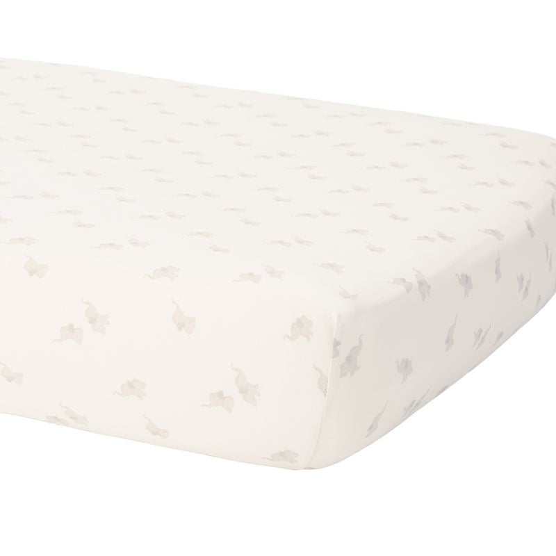 Bamboo Crib Sheet || Elephants - Natural | Quincy Mae