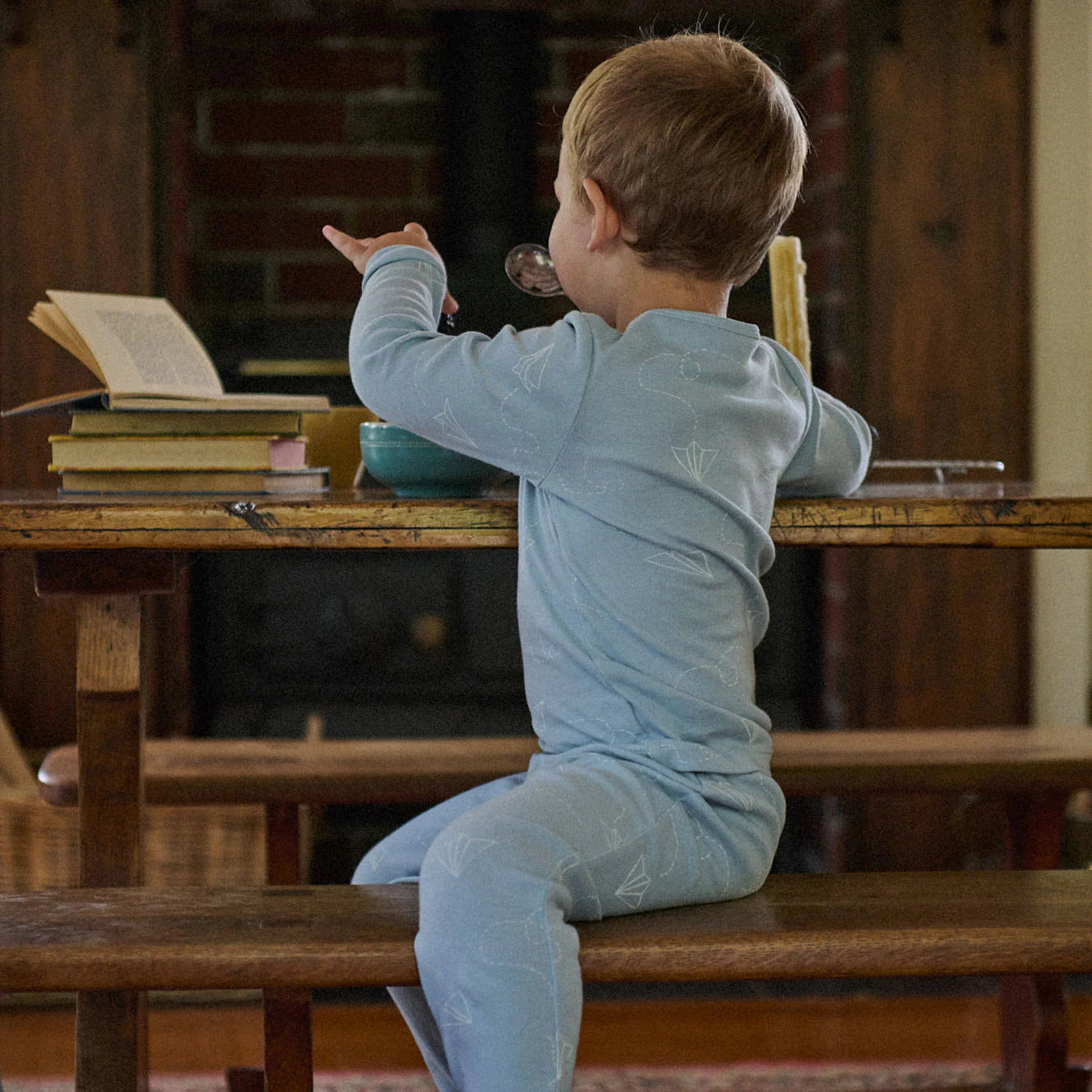 2PC LONG SLEEVE PYJAMAS - Paper Planes Print | Nature Baby