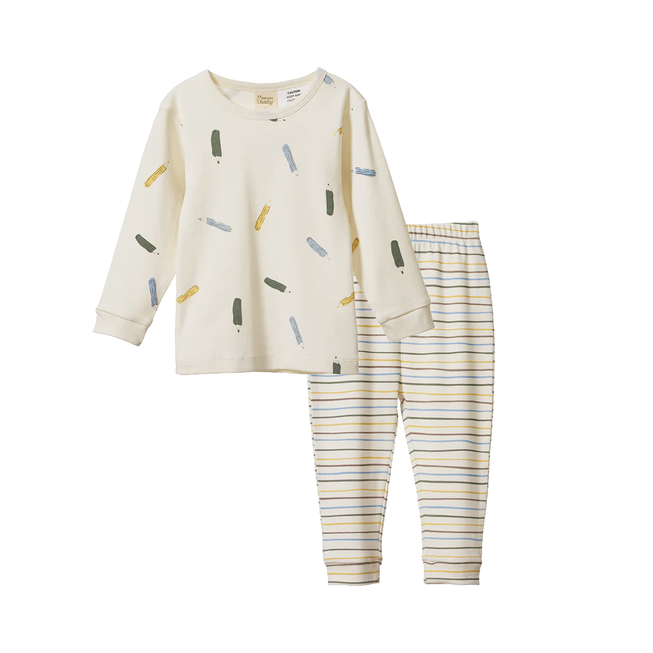 2PC LONG SLEEVE PYJAMAS - Pencil Stripes | Nature Baby