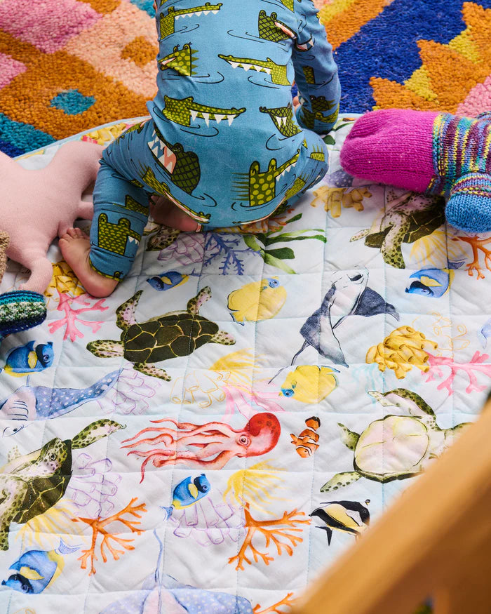Reef Life Quilted Baby Play Mat - One Size | Kip & Co