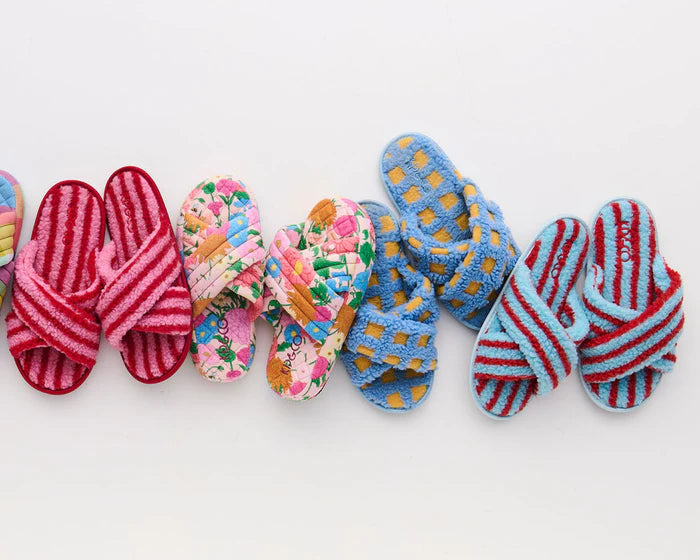 Ocean Shores Check Sherpa Adult Slippers | Kip & Co