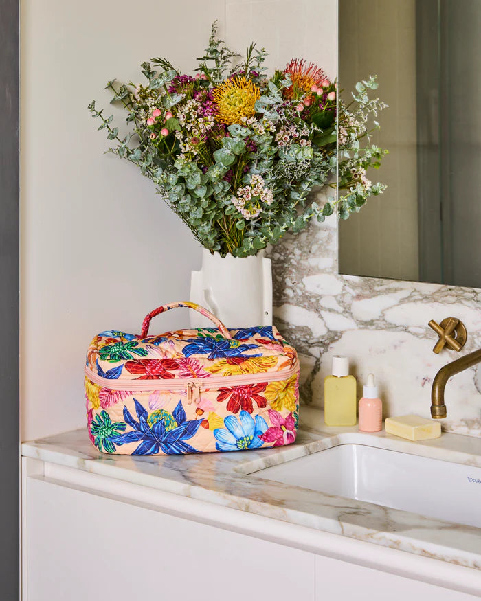 Wild Flowers in Bloom Quilted Cotton Toiletry Case | Kip & Co