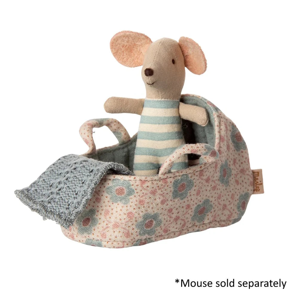 Carry Cot Baby Mouse - Blue | Maileg
