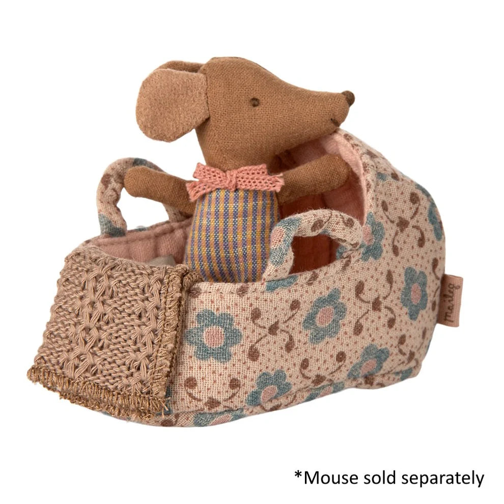 Carry Cot Baby Mouse - Rose | Maileg
