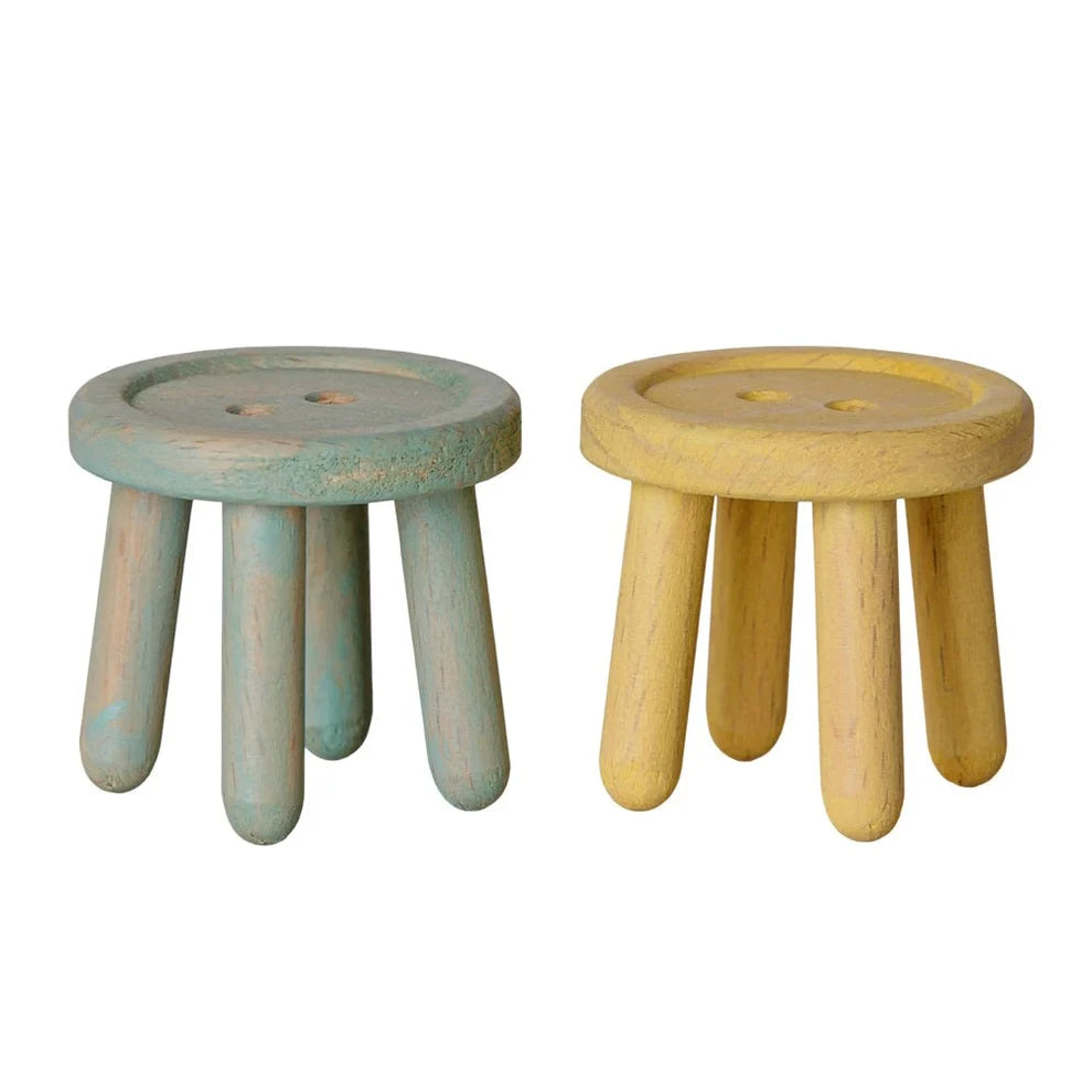 Stool Set Mouse Mint-Light Yellow | Maileg